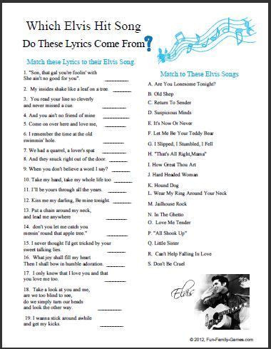 Mar 12, 2014 · to make trivia more fun for seniors, you can learn what seniors like. Printable+Elvis+Trivia+Questions+and+Answers | Trivia ...