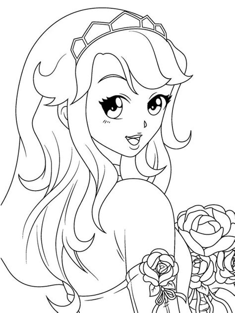 Cute Anime Girls Coloring Pages Manga Coloring Pages