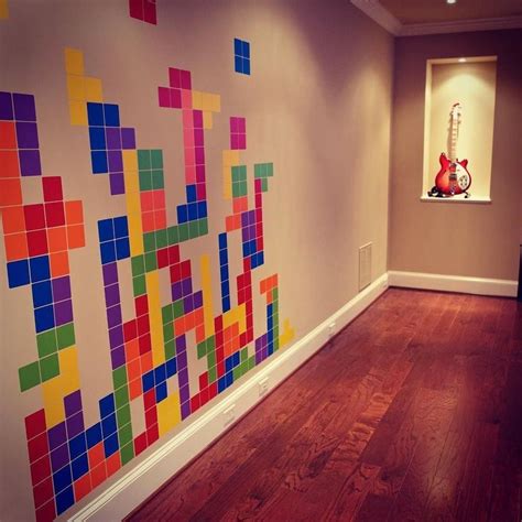 Tetris Video Game Room Wall Decal Decor Custom Game Room Wall Murals