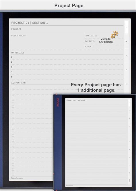 Project Digital Planner Boox Note Air Templates Instant Etsy Australia