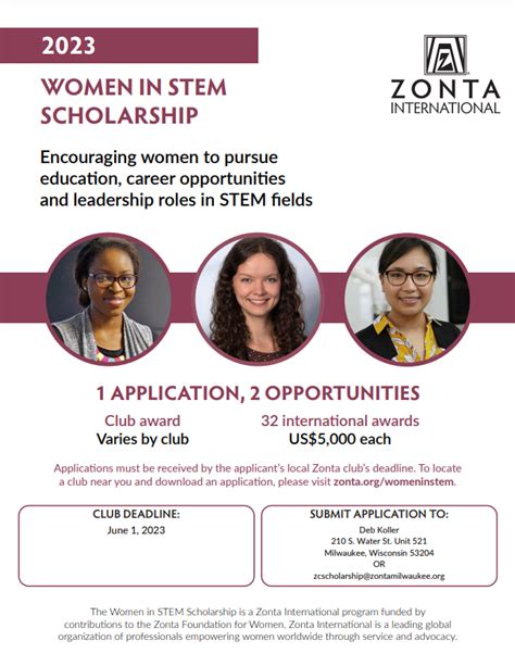 The 2023 Women In STEM Scholarship Application Is Available Now Zonta