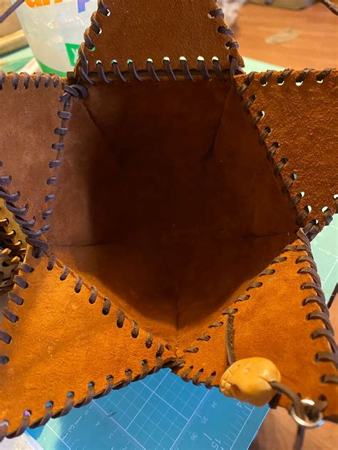 D20 Dice Bag With Leather Lining Etsy