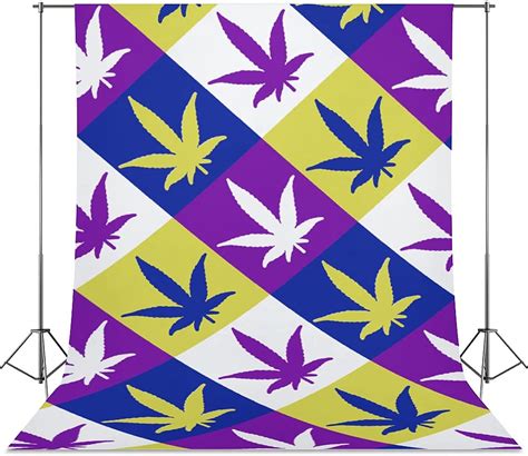 Trippy Multi Weed Leaves Print Backdrop Background Screen