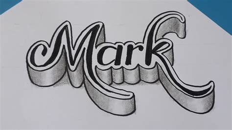 How To Write 3d Calligraphy Name Mark On Paper 3d Drawing For