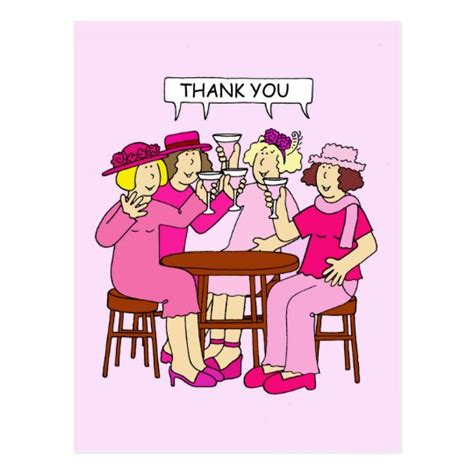 Breast Cancer Support Thank You Ladies In Pink Postcard