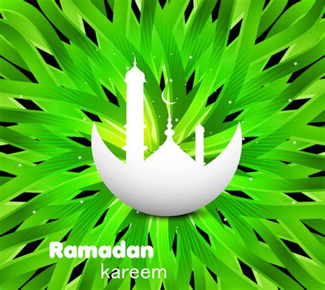Abstract Shiny Colorful Green Ramadan Kareem Texture Vector Vectors