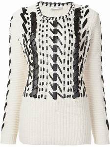 Altuzarra Leather Detail Sweater Womens Clothing Stores Womens