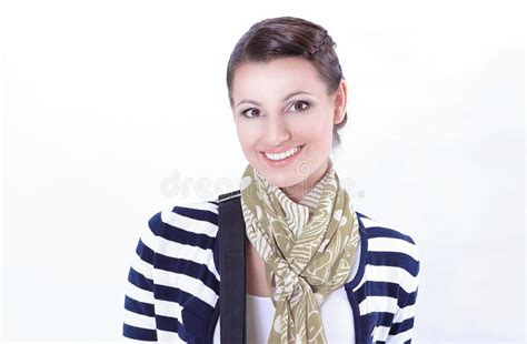 Portret Van Een Gelukkig Jong Volwassen Meisje Met Color Coded Zakken
