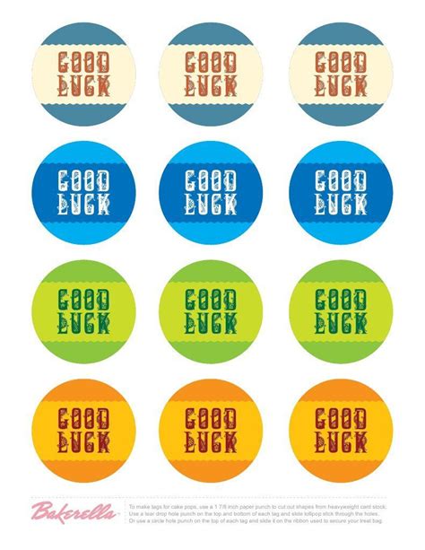 Printable Good Luck Labels Time Of Giving Good Luck With Good Luck