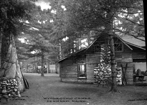 Wyonegonic Camp Cabin With Fireplace And Teepee Photograph