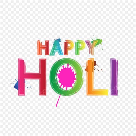 Happy Holi Clipart Hd Png Colorful Happy Holi Typography Vector