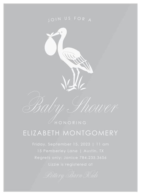 Stork Baby Shower Invite Its A Girl Baby Baby Stork Invitation