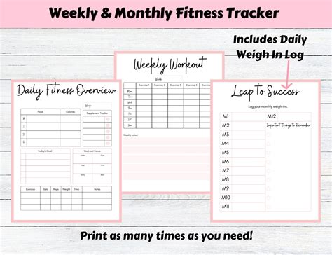 Printable Weight Loss Journal Template Pdf Weight Loss Etsy