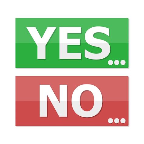 Premium Vector Yes And No Buttons In Flat Design