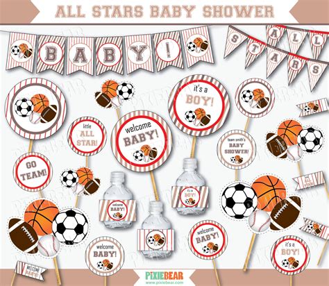 Sports Baby Shower Decorations All Star Baby Shower Sports