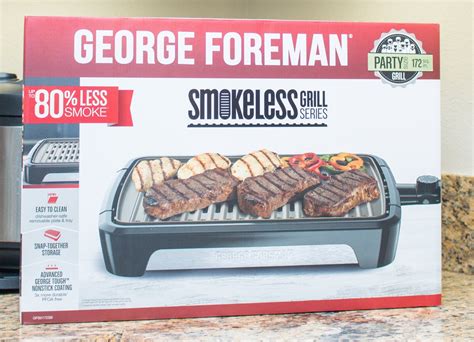 Indoor Grilling Made Easy George Foreman Open Grate Smokeless Grill Lizzy O