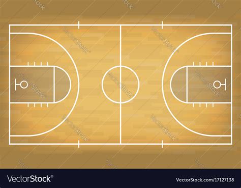Basketball Court With Wooden Floor View From Above