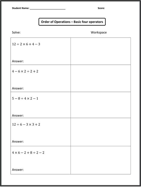 7th Grade Math Worksheet