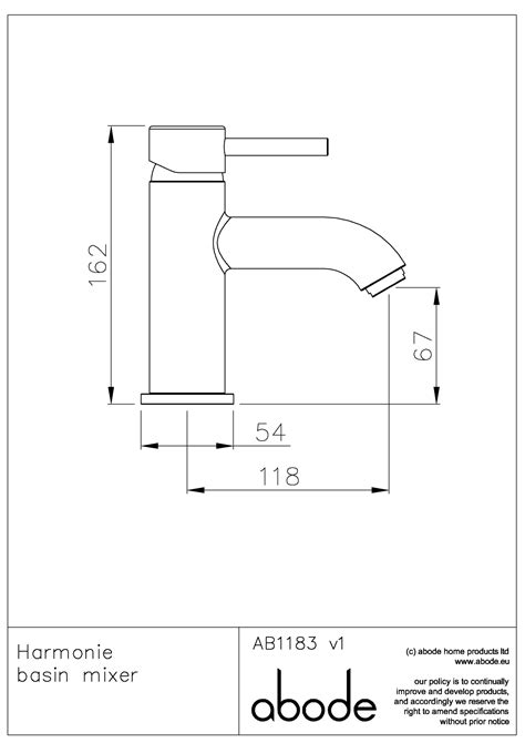 Harmonie Basin Monobloc Mixer In Chrome Ab1183 From Abode