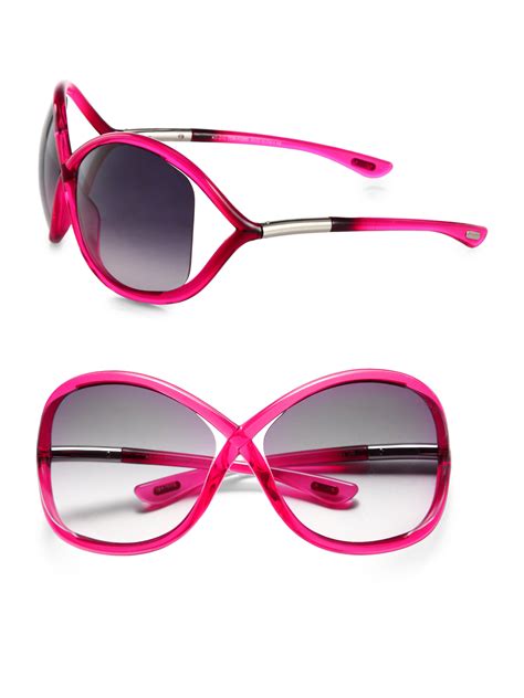 Tom Ford Whitney Oversized Round Crossover Sunglasses In Pink Lyst