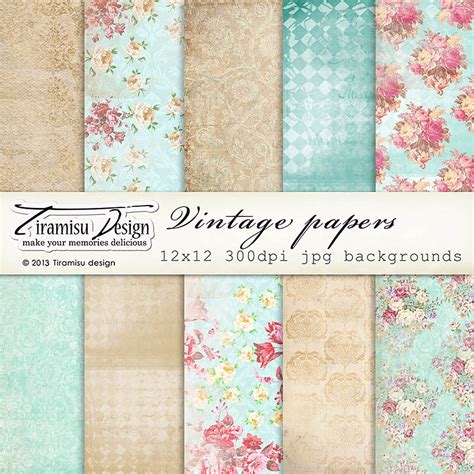 Scrapbook Papers And Digital Paper Pack 7 Shabby Chic