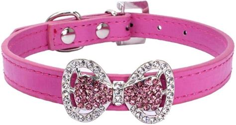 Pet Collars With Rhinestones Puppy Cat Collar Bling Bowknot For Dogs