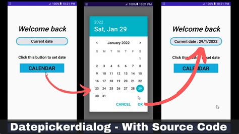 Datepickerdialog App In Android Studio App Development Android