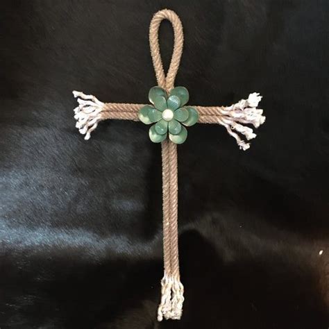 Unbridled Faith Real Lariat Rope Jade Pearl Flower Cross Is Made From