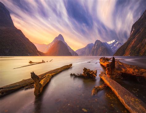 Bakgrundsbilder Landskap Natur Nya Zeeland Döda Träd Bergen Moln