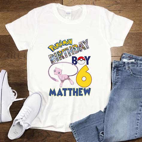 Mew Pokemon Birthday Shirt Custom Matching Birthday Boy Shirt