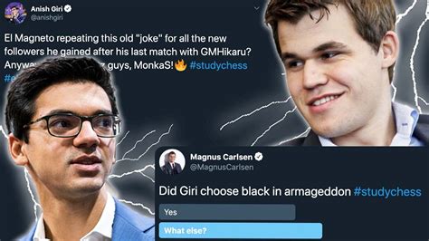Magnus Carlsen & Anish Giri: Twitter & Chess Fights - YouTube