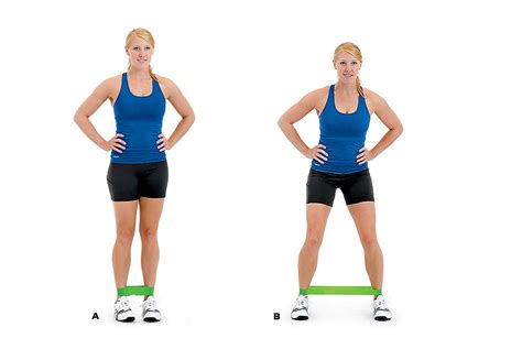 Lateral Band Walks Preparation Place Resistance Band Around Both Legs