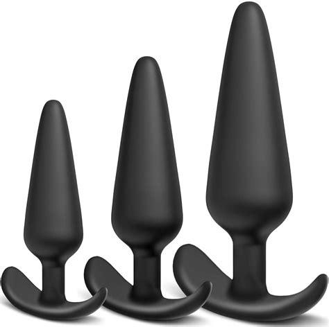 silicone anal plug pack of 3 butt plugs training set for beginners advanced users