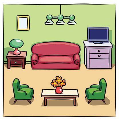 Find out all about drawing room : Colorful Drawing Of Living Room With Furniture Stock ...