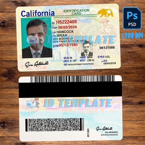 California Id Card Psd Template New 1200dpi