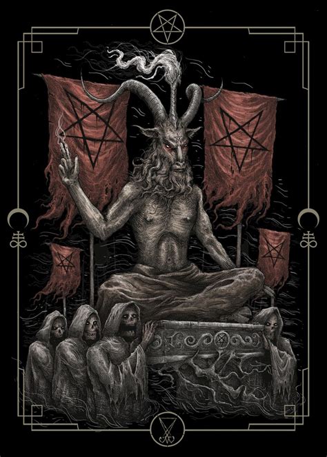 Dark Satanic Baphomet King Poster Picture Metal Print Paint By