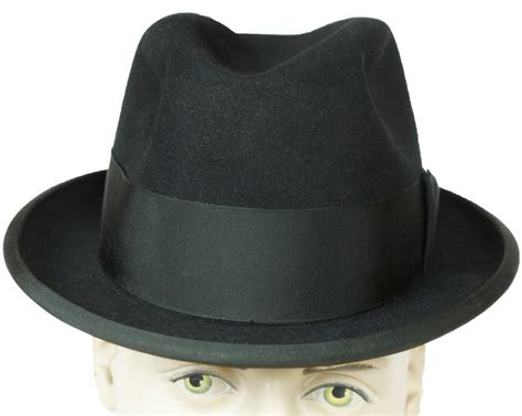 Vintage 1950s Royal Stetson Homburg Black Fur Felt Fedora Hat Etsy