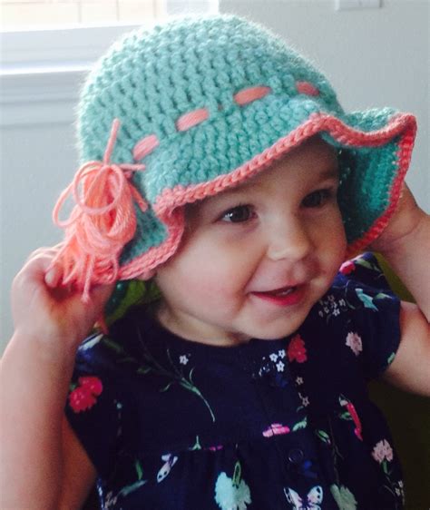 Crochet Sun Hat Baby Girl Sun Hat Infant Sun Hat Newborn Etsy