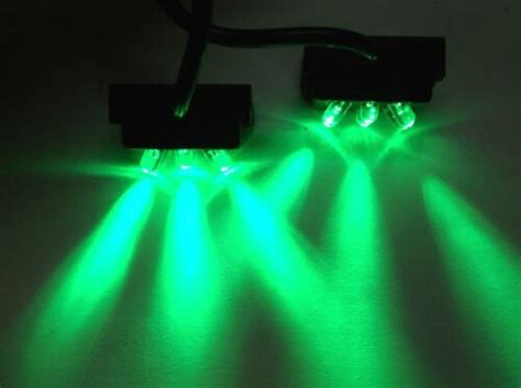 Set Of Electropods 12 Volt Green Led Lights Wharness Ebay