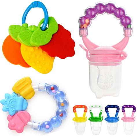 Baby Food Mills Rattles Teethers Bpa Free Silicone Teether Bracelet