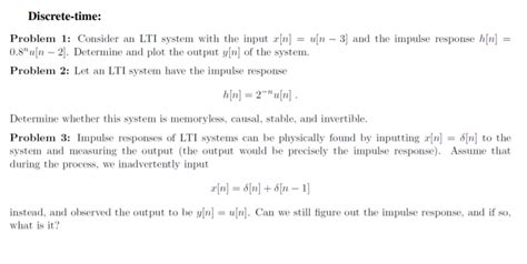 solved discrete time problem 1 consider an lti system with
