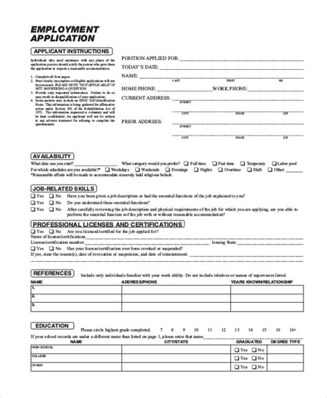 Employment letters are often asked for reference purposes and they follow several standards. FREE 12+ Sample Employment Application Forms in PDF | MS ...