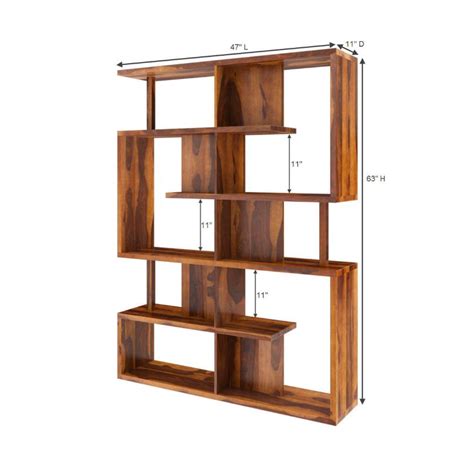 Fairfield Solid Wood Modern Geometric Bookcase