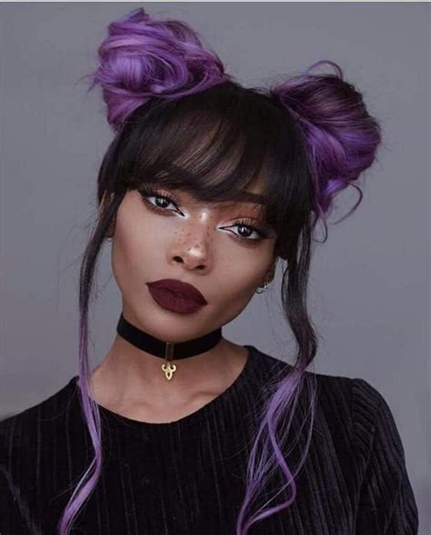 Cat Ear Buns Violet Purple Messy Buns Trending Hair Etsy In 2021