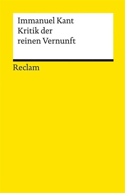 Kritik Der Reinen Vernunft Immanuel Kant Buch Jpc