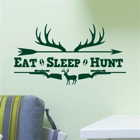 eat sleep hunt rifles racks deer bow hunting wall decal vinyl etsy