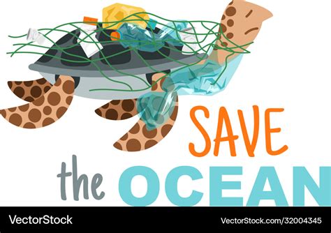 Save Ocean Poster Royalty Free Vector Image Vectorstock