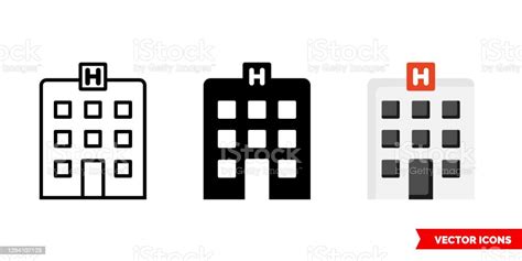 Icône Dhôpital De 3 Types Symbole De Signe Vectoriel Isolé Vecteurs