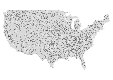3507x2480 Minimalist Map Showing Major Rivers Of The Contiguous