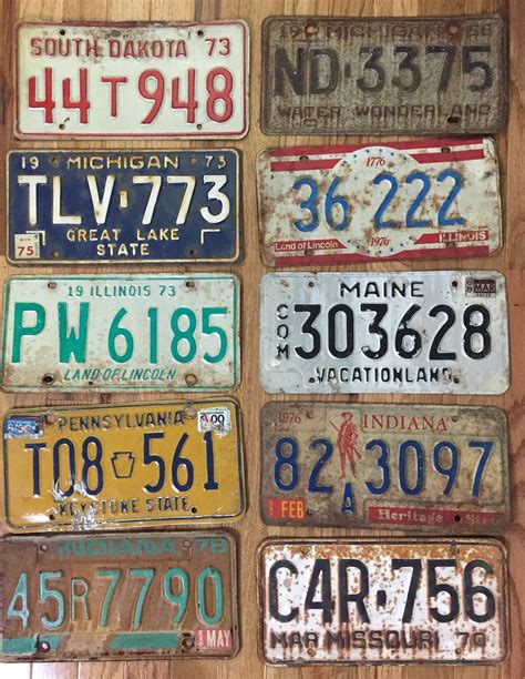 Pack Of Rustic Worn License Plates From At Least Etsy